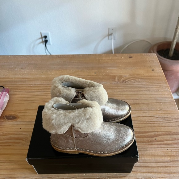 Emile et Ida Girls Gold Leather Boots size 27 - Picture 2 of 7